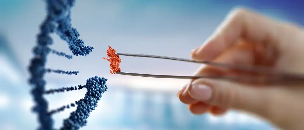 Tweezers picking DNA strand